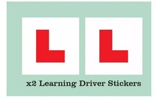 2 X LEARNER STICKER L Plate Stickers Legal DVLA size Self Adhesive waterproof