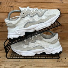 Adidas Trainers Womens Size UK 6 Ozweego White Grey Mesh Suede Originals Shoes