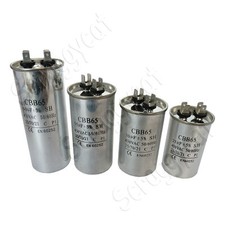 CBB65 AC 450V Air Motor Compressor Running Capacitor Metal Body 25 30 55 & 60uf