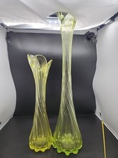 2 Vintage Murano Lime Green