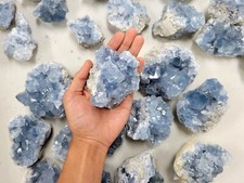 Raw Celestite Clusters Blue