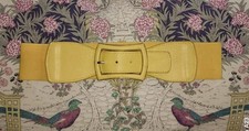 Vintage Retro Mustard yellow Elasticated thick 1950's - 1980's Belt