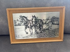 Vintage Etched Horse Picture