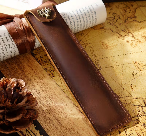 Genuine leather single - single, pen