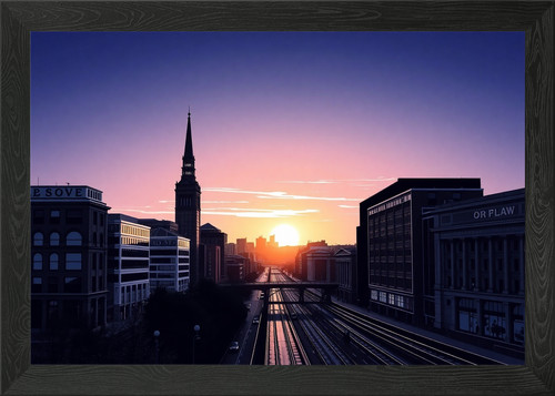 Glasgow city center framed - city,