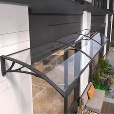 Door Canopy Outdoor Awning Rain Shelter for Window Porch Front Back 80*200 Clear
