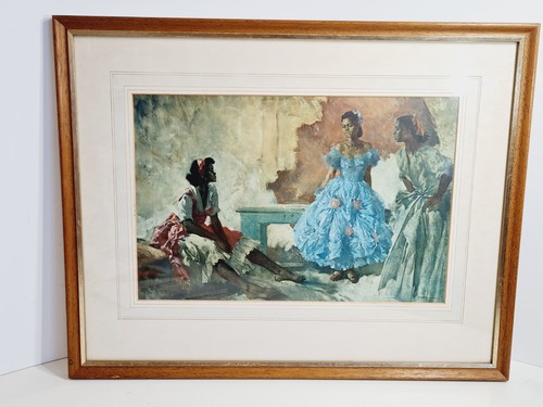 Vintage framed print - framed,