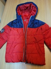 United Colors of Benetton Winter Jacket Size 7-8 Yrs 130 Cm Red Navy