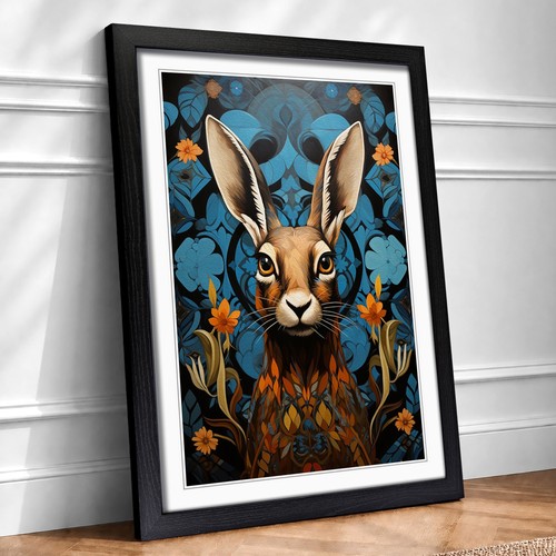Hare art deco framed wall - hare,