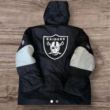 90s Vintage LA Raiders Puffer Jacket long By reebok Size medium