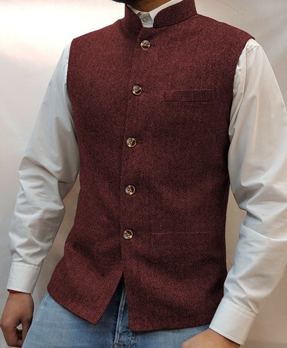 Men mock neck vest standup - neck,