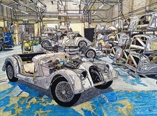 Morgan motor car, Morgan Plus 4, +4, Plus 8, +8 original drawing/art,not a print