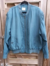 Men's Blue Silk Bomber Jacket