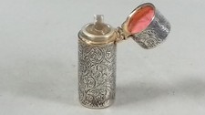 VICTORIAN SILVER SCENT BOTTLE 1890 STERLING C MAY ANTIQUE
