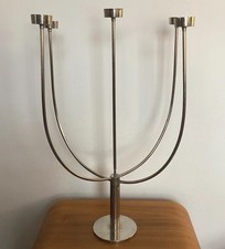Vintage HABITAT Conran Klein Modernist Large 5 Arm Silver chrome Candelabra 60cm
