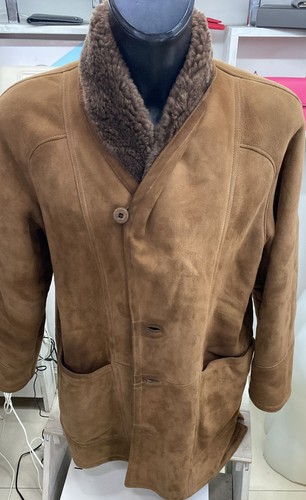 Men shearling coat size 52 - men's,