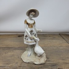 Lladro Lady Feeding Duck