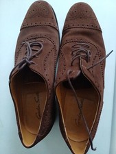 Gordon Scott Of Bayswater Brown Suede Lace Up Birch Brogue Shoes Size 10 VGC. 