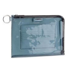 Calvin Klein Slide Pouch Transparent Front Light Blue Authenticity Card Travel