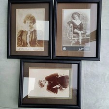3 Antique Collectable Vintage 6x4" Photos Framed 17x22cm Liverpool Studios Rare