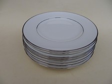 Wedgwood Bone China "Regal Platinum" 8" Salad Plates, Set of 8.