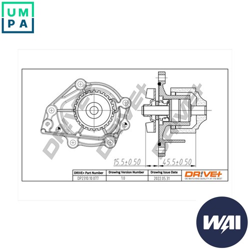Water pump engine cooling - water,