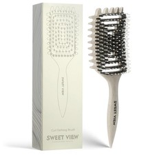Bouncy Curl Brush Detangling & Styling Brush with Boar Bristle for Men & Women