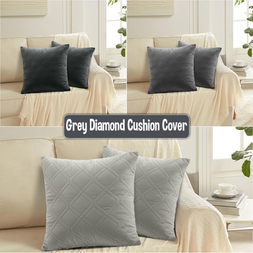 Grey velvet cushion - velvet,