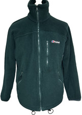 BERGHAUS POLARTEC MEN SIZE L FULL ZIP DARK GREEN FLEECE +3 EXTERNAL ZIP POCKETS