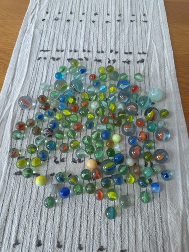 X136 vintage glass marbles - glass,