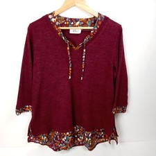 French Afibel Burgundy Floral