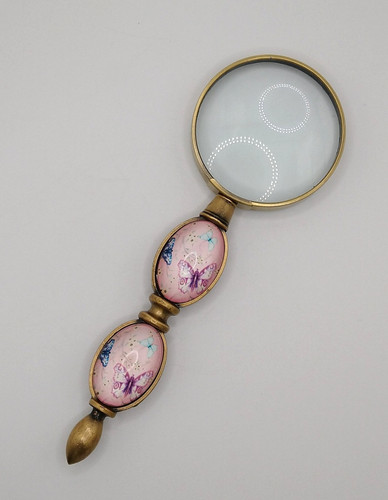 Magnifying glass brass - glass,