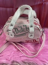 VonDutch Vintage Light Pink Graffiti Crossbody Hand Shoulder Bag [New] Det.Strap