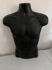 Black Male Half Body Form Plastic Display Torso Mannequin