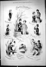 Original Old Antique Print