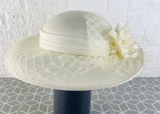Ladies Cream Veiled Special Occasion Hat With Pin From Debenhams Made In The UK