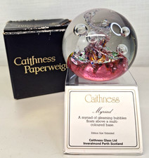Caithness Glass Paperweight Myriad Multicoloured Spiral Bubbles Scotland J1382