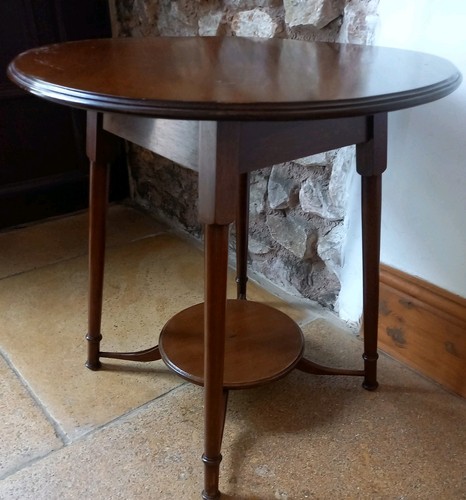 Vintage round mahogany wood - round,