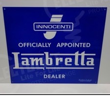 Vintage Lambretta enamel Sign