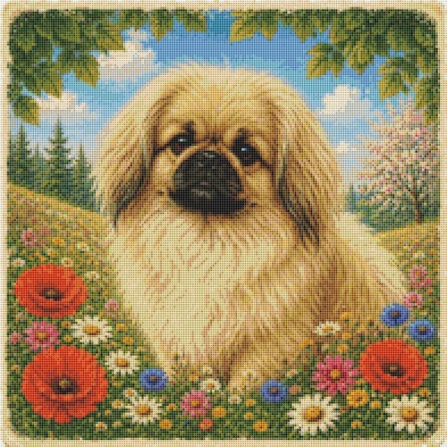 Pekingese puppy dog - puppy, summer