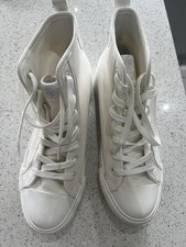 Lipsy Womens White Canvas Flat