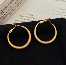 Gold hoop earrings 9ct - gold,