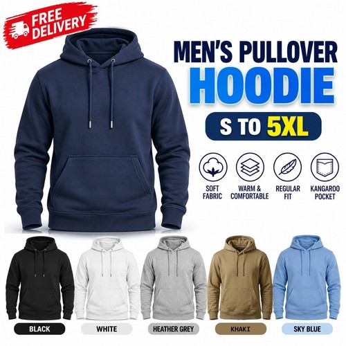 Men plain pullover hoodie - men’s,