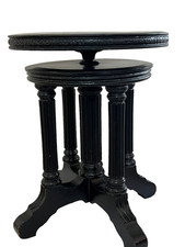 LYON & HEALY Chicago Ebonized Piano Stool c 1890 Regency Style 4-Column Base