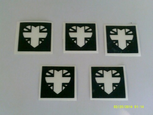 Union jack heart stencil - 10,