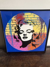 Marilyn Monroe Portrait Painting On A Vinyl Record Pop Art Spray Paint