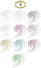 2X SS6 SPIRAL SPLASH IRON-ON RHINESTONE TSHIRT TRANSFER APPLIQUE PATCH