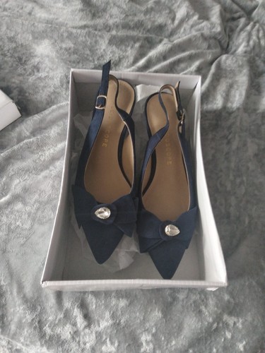 Women navy blue swede - swede, faux