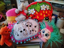 Shopkins Strawberry Plush Zip Bag,lipstick,lol,rino, Bear,Shnooks Soft Toys X 6 