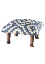 Samarkand Kilim Footstool, Indigo